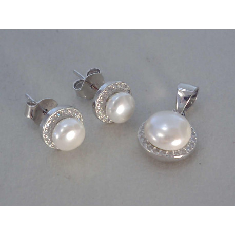 Strieborná dámska súprava perly VSS237 925/1000 2,37g