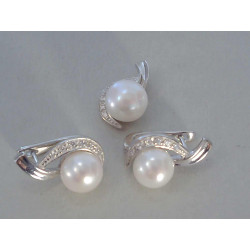 Strieborná dámska súprava s perlami a zirkónmi VSS625 925/1000 6,25g