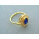 Zlatý prsteň s modrým zirkónom