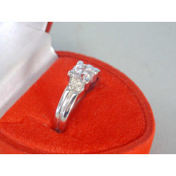 Jednoduchý dámsky prsteň zirkón v korunke biele zlato DP50337B 14 karátov 585/1000 3,37 g