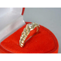 Jednoduchý dámsky zlatý prsteň so zirkónom DP56230Z žlté zlato 14 karátov 585/1000 2,30 g