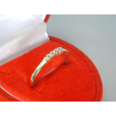 Jemný dámsky prsteň žlté zlato,zirkóniky DP54126Z 14 karátov 585/1000 1,26 g