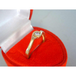 Pekný dámsky zlatý prsteň žlté zlato číre zirkóny DP56189Z 14 karátov 585/1000 1,89 g