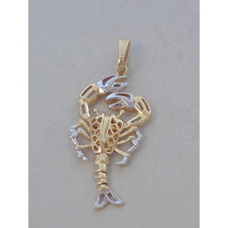 Zlatý prívesok znamenie škorpión viacfarebné zlato VI337V 14 karátov 585/1000 3,37g