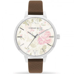 Dámske náramkové hodinky JVD Sunday Rose Alive VINTAGE FLOWERS V-SUN-A01