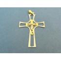 Veľký prívesok kríž dvojfarebné zlato žlté a biele