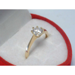 Jednoduchý dámsky snubný prsteň zirkón v korunke VP48136Z žlté zlato 14 karátov 585/1000 1,36 g