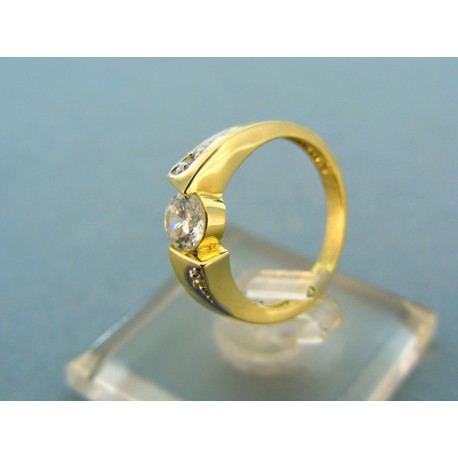 Dámsky prsteň žlté zlato kameň zirkón