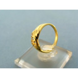 Zlatý prsteň žlté zlato kamienky malé zirkóny VP48203Z
