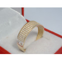 Výrazný dámsky zlatý prsteň hrubšia obruč kamienky DP62245Z žlté zlato 14 karátov 585/1000 2,45 g