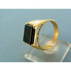 Zlatý pánsky prsteň kameň onyx žlté zlato VP63773Z