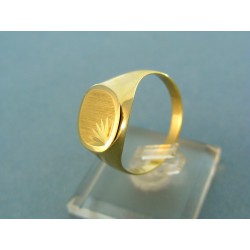 Jednoduchý pánsky zlatý prsteň žlté zlato s rytinou