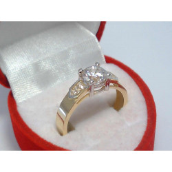 Zlatý dámsky prsteň zirkón viacfarebné zlato DP56321V 14 karátov 585/1000 3,21g