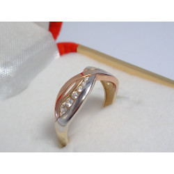 Viacfarebný dámsky zlatý prsteň zirkóniky VP54216V 14 karátov 585/1000 2,16 g