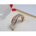 Viacfarebný dámsky zlatý prsteň zirkóniky VP54216V 14 karátov 585/1000 2,16 g