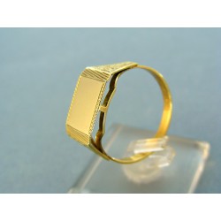 Zlatý pánsky prsteň žlté zlato platnička vzorovamý VP65321Z