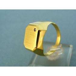 Zlatý pánsky prsteň so zirkónom hranatý tvar VP66584Z
