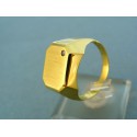Pánsky zlatý prsteň so zirkónom hranatý tvar