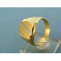 Zlatý pánsky prsteň žlté a biele zlato pásiky VP68559V