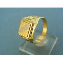 Zlatý pánsky prsteň žlté zlato v strede biely prúžok VP69772VP