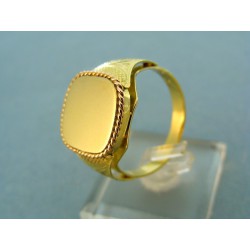 Zlatý pánsky prsteň dvojfarebné zlato okrasná lišta červené zlato VP69640VP