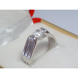 Strieborný dámsky prsteň číry kameň vzorovaná obruč DPS60655 925/1000 6,55 g