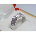 Strieborný dámsky prsteň číry kameň vzorovaná obruč DPS60655 925/1000 6,55 g