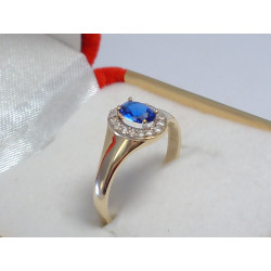 Dámsky výrazný zlatý prsteň žlté zlato modrý zirkón VP58230Z 14 karátov 585/1000 2,30 g