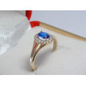 Dámsky výrazný zlatý prsteň žlté zlato modrý zirkón VP58230Z 14 karátov 585/1000 2,30 g