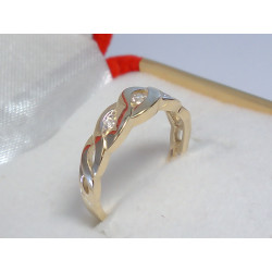 Zlatý dámsky prsteň prepletaná obruč ziróny VP54302Z žlté zlato 14 karátov 585/1000 3,02 g