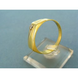 Pánsky prsteň dvojfarebné zlato so zirkónikom