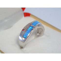 Ródiovaný dámsky strieborný prsteň modrý opál VPS64843 925/1000 8,43 g