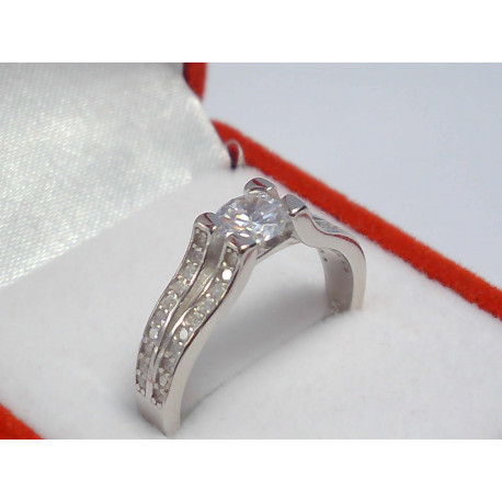 Strieborný dámsky prsteň kamienky ródium DPS55267 925/1000 2,67 g