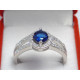 Žiarivý dámsky prsteň modrý zirkón ródium DPS60357 925/1000 3,57 g