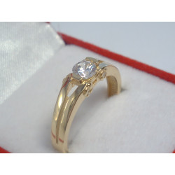 Zlatý dámsky prsteň číre zirkóny DP56242Z žlté zlato 14 karátov 585/1000 2,42 g