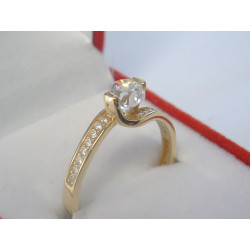 Dámsky snubný prsteň zirkón v korunke DP54196Z žlté zlato 14 karátov 585/1000 1,96 g
