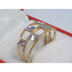 Výrazný dámsky prsteň žltobiele zlato DP58303V 14 karátov 585/1000 3,03 g