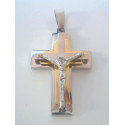 Pánsky pozlátený prívesok Ježiš na kríži chirurgická ocel VIO715 316/L