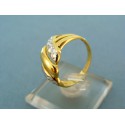 Zlatý prsteň bez kamienka žlte a biele zlato VP57318V