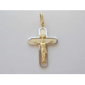 Zlatý prívesok Krížik viacfarebné zlato VI105V 14 karátov 585/1000 1,05g