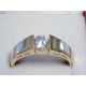 Zlatý dámsky prsteň žlto biele zlato zirkón VP55299V 14 karátov 585/1000 2,99 g