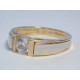 Zlatý dámsky prsteň žlto biele zlato zirkón VP55299V 14 karátov 585/1000 2,99 g