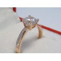 Zlatý dámsky snubný prsteň červené zlato kamienky VP53189C 14 karátov 585/1000 1,89 g