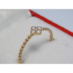 Jemný dámsky zaujímavý prsteň guličková obruč zirkóniky VP55076Z žlté zlato 14 karátov 585/1000 0,76 g