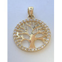 Zlatý dámsky prívesok strom života v kruhu s kamienkami žlté zlato VI128Z 14 karátov 585/1000 1,28 g