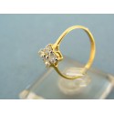 Zlatý prsteň jemný  žlté zlato kamienky v tvare kvietka VP54157Z