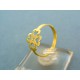 Jemný prsteň  žlté zlato tvar štvorlístok