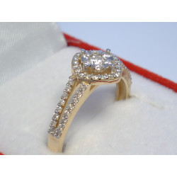 Zlatý dámsky prsteň žlté zlato kamienky briliantu VP57291Z 14 karátov 585/1000 2,91 g