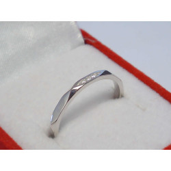 Jednoduchý strieborný prsteň zirkóny, ródium VPS52134 925/1000 1,34g