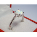 Dámsky strieborný ródiovaný prsteň biely opál VPS59268 925/1000 2,68 g